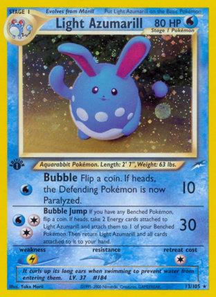 2002 Pokemon Trading Card Game NEO Destiny Price List 13 Light Azumarill