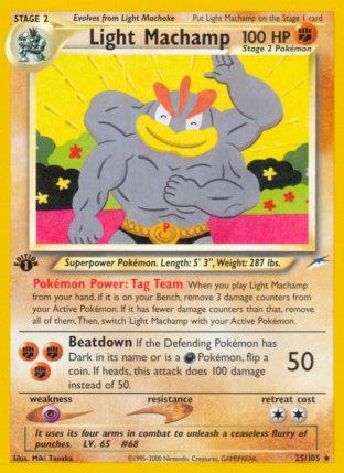 2002 Pokemon Trading Card Game NEO Destiny Price List 25 Light Machamp