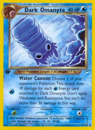 2002 Pokemon Trading Card Game NEO Destiny Price List 37 Dark Omanyte