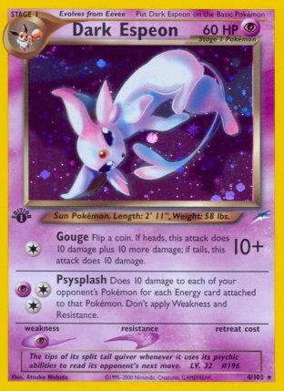 2002 Pokemon Trading Card Game NEO Destiny Price List 4 Dark Espeon