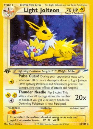 2002 Pokemon Trading Card Game NEO Destiny Price List 48 Light Jolteon