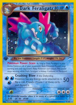 2002 Pokemon Trading Card Game NEO Destiny Price List 5 Dark Feraligatr