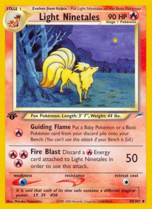 2002 Pokemon Trading Card Game NEO Destiny Price List 50 Light Ninetales