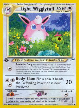 2002 Pokemon Trading Card Game NEO Destiny Price List 54 Light Wigglytuff