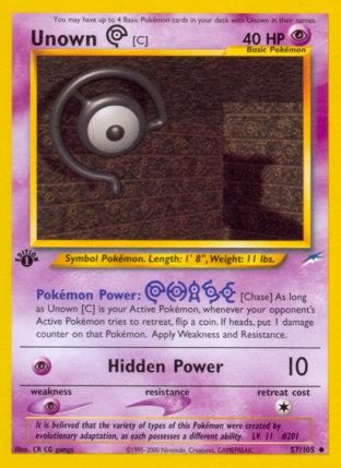 2002 Pokemon Trading Card Game NEO Destiny Price List 57 Unown C