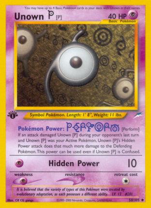 2002 Pokemon Trading Card Game NEO Destiny Price List 58 Unown P