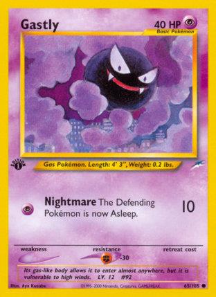 2002 Pokemon Trading Card Game NEO Destiny Price List 65 Gastly