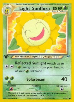 2002 Pokemon Trading Card Game NEO Destiny Price List 72 Light Sunflora