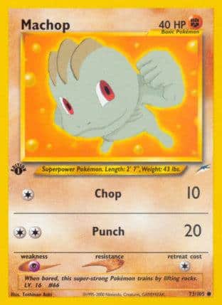 2002 Pokemon Trading Card Game NEO Destiny Price List 73 Machop