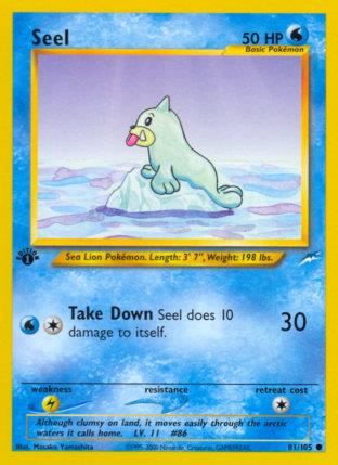 2002 Pokemon Trading Card Game NEO Destiny Price List 81 Seel