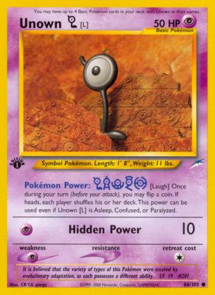 2002 Pokemon Trading Card Game NEO Destiny Price List 86 Unown L