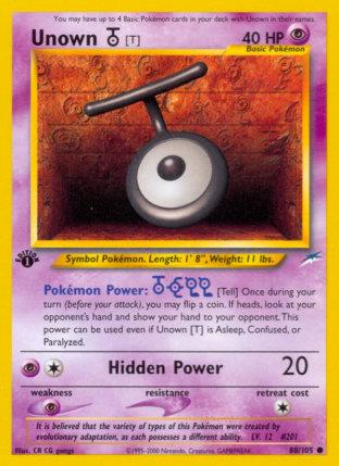2002 Pokemon Trading Card Game NEO Destiny Price List 88 Unown T
