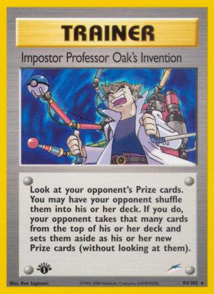 2002 Pokemon Trading Card Game NEO Destiny Price List 94 Impostor Professor Oaks Invention