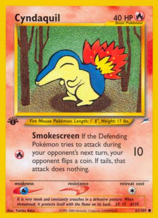 2002 Pokemon Trading Card Game NEO Destiny Set 61 Cyndaquil