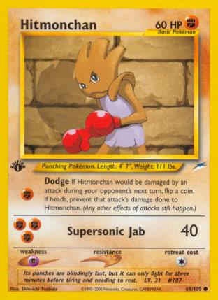 2002 Pokemon Trading Card Game NEO Destiny Set 69 Hitmonchan