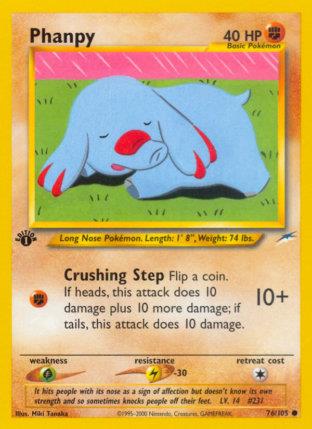 2002 Pokemon Trading Card Game NEO Destiny Set 76 Phanpy
