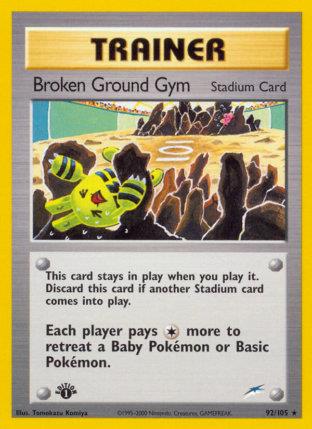 2002 Pokemon Trading Card Game NEO Destiny Set 92 Broken Ground Gym