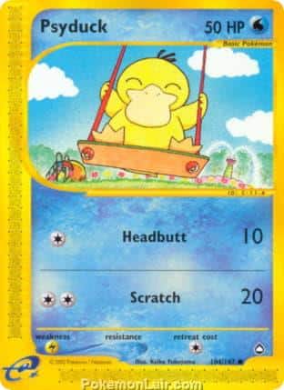 2003 Pokemon Trading Card Game Aquapolis Price List 104 Psyduck