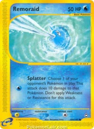 2003 Pokemon Trading Card Game Aquapolis Price List 105 Remoraid