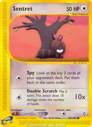 2003 Pokemon Trading Card Game Aquapolis Price List 107 Sentret