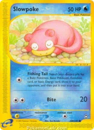 2003 Pokemon Trading Card Game Aquapolis Price List 108 Slowpoke
