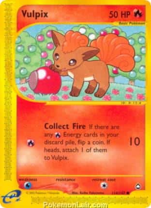 2003 Pokemon Trading Card Game Aquapolis Price List 116 Vulpix