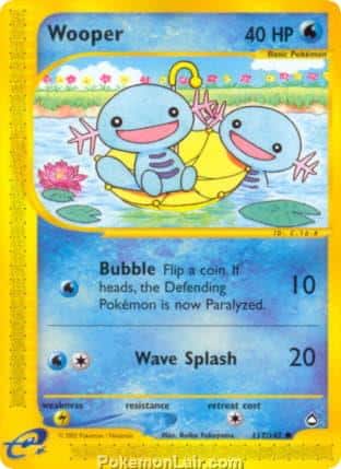 2003 Pokemon Trading Card Game Aquapolis Price List 117 Wooper