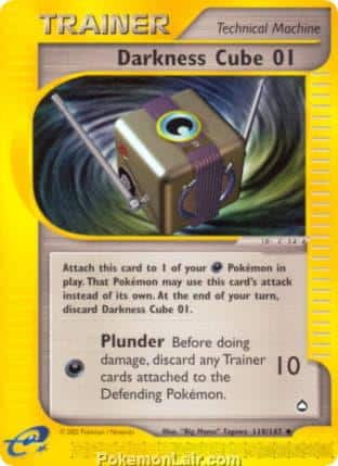 2003 Pokemon Trading Card Game Aquapolis Price List 119 Darkness Cube 01