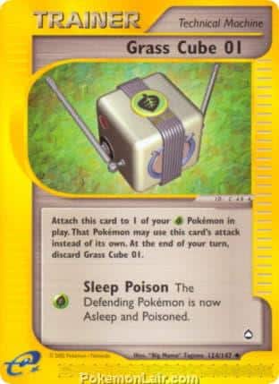2003 Pokemon Trading Card Game Aquapolis Price List 124 Grass Cube 01