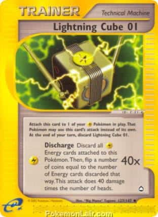 2003 Pokemon Trading Card Game Aquapolis Price List 127 Lightning Cube 01
