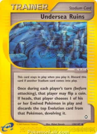 2003 Pokemon Trading Card Game Aquapolis Price List 138 Undersea Ruins