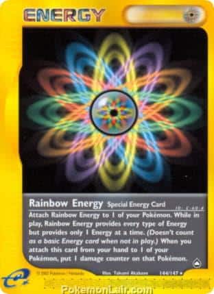 2003 Pokemon Trading Card Game Aquapolis Price List 144 Rainbow Energy