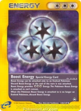 2003 Pokemon Trading Card Game Aquapolis Price List 145 Boost Energy