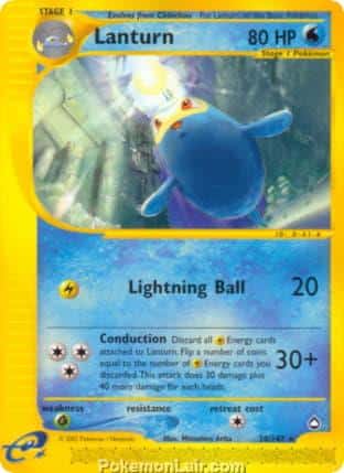 2003 Pokemon Trading Card Game Aquapolis Price List 20 Lanturn