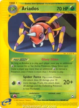2003 Pokemon Trading Card Game Aquapolis Price List 3 Ariados