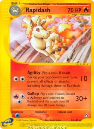 2003 Pokemon Trading Card Game Aquapolis Price List 31 Rapidash