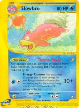 2003 Pokemon Trading Card Game Aquapolis Price List 33 Slowbro