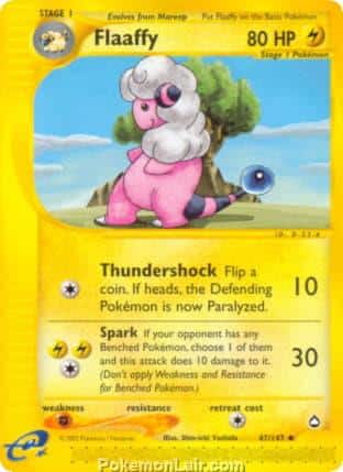 2003 Pokemon Trading Card Game Aquapolis Price List 47 Flaaffy