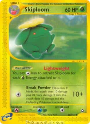 2003 Pokemon Trading Card Game Aquapolis Price List 60 Skiploom