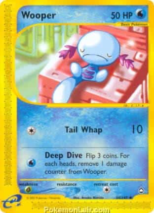 2003 Pokemon Trading Card Game Aquapolis Price List 66 Wooper