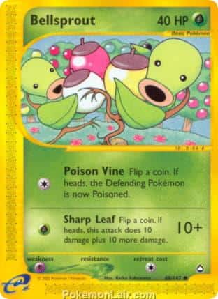2003 Pokemon Trading Card Game Aquapolis Price List 68 Bellsprout