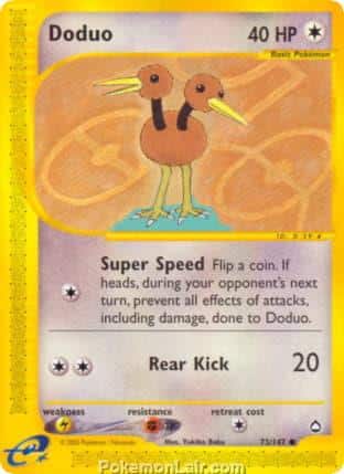 2003 Pokemon Trading Card Game Aquapolis Price List 73 Doduo