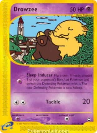 2003 Pokemon Trading Card Game Aquapolis Price List 74 Drowzee