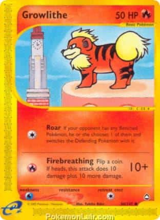 2003 Pokemon Trading Card Game Aquapolis Price List 80 Growlithe