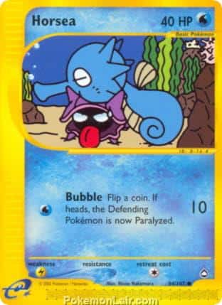 2003 Pokemon Trading Card Game Aquapolis Price List 84 Horsea