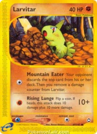 2003 Pokemon Trading Card Game Aquapolis Price List 89 Larvitar