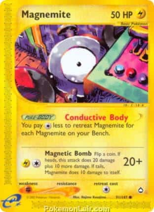 2003 Pokemon Trading Card Game Aquapolis Price List 91 Magnemite