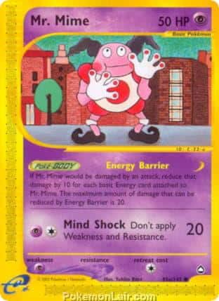 2003 Pokemon Trading Card Game Aquapolis Price List 95 Mr. Mime
