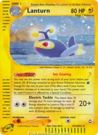 2003 Pokemon Trading Card Game Aquapolis Price List H15 Lanturn
