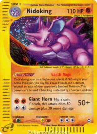 2003 Pokemon Trading Card Game Aquapolis Price List H18 Nidoking